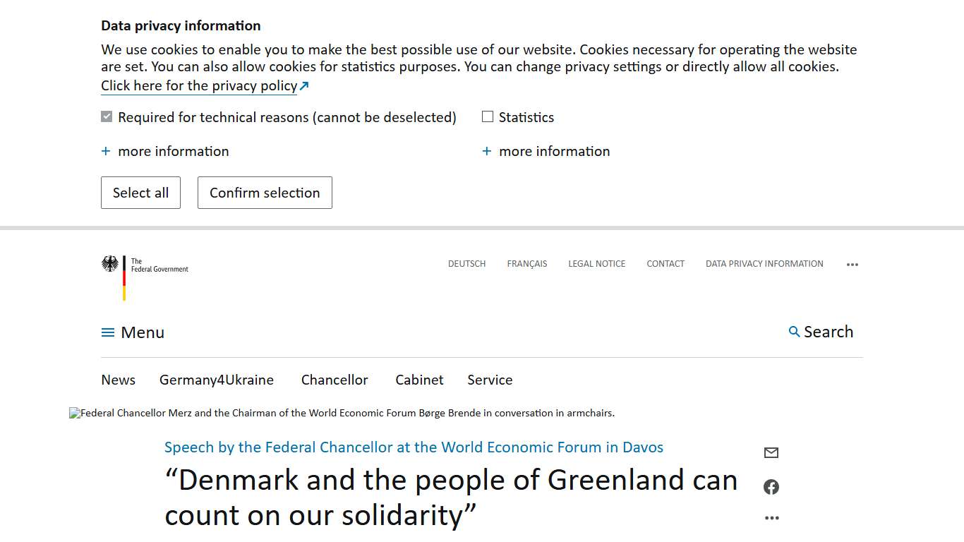 Website of the Federal Government Bundesregierung