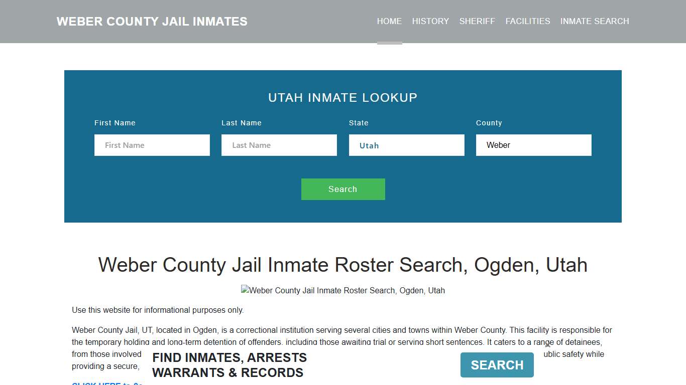 Weber County Jail Inmate Roster Lookup, Ogden, UT